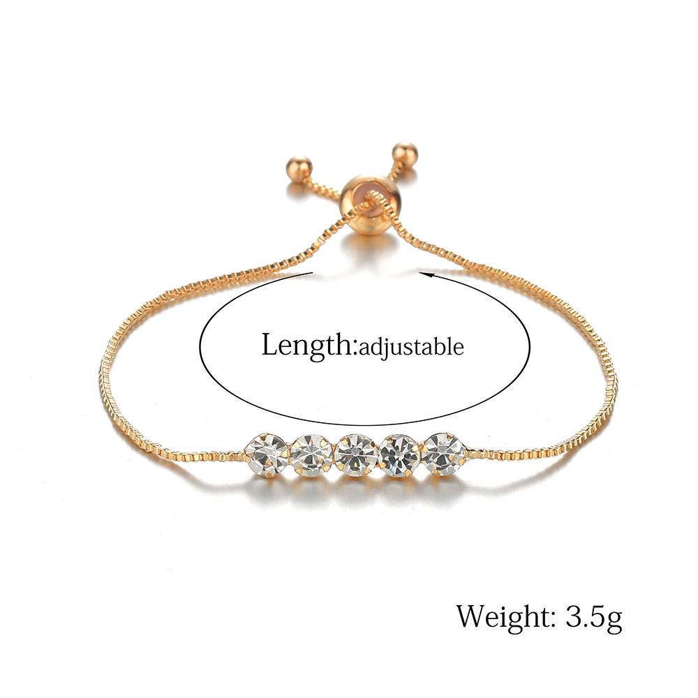 Jewelry Round Rhinestone Bracelet Fashion Simple Adjustable Bracelet For Women