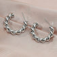 ins spiral ring earring earrings female fashion personality metal C-shaped geometric twist braided earrings female