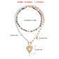 Jewelry Bohemia colorful soft pottery piece imitation baroque pearl exaggerated love necklace necklace female