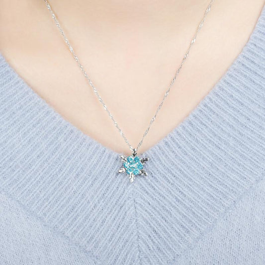 Temperament natural gemstone necklace silver-plated snowflake diamond necklace Christmas gift pendant sweater chain