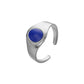 High Fashion Ladies Exaggerated Stainless Steel Clarity Adjustable Sapphire Oil Drip Ring