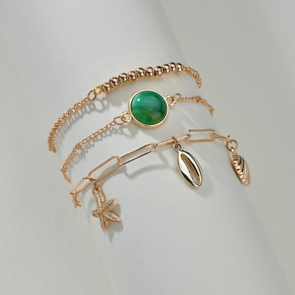 Fashion Bracelet Bohemian Alloy Shell Pendant Bracelet Multi-Piece Jewelry Set