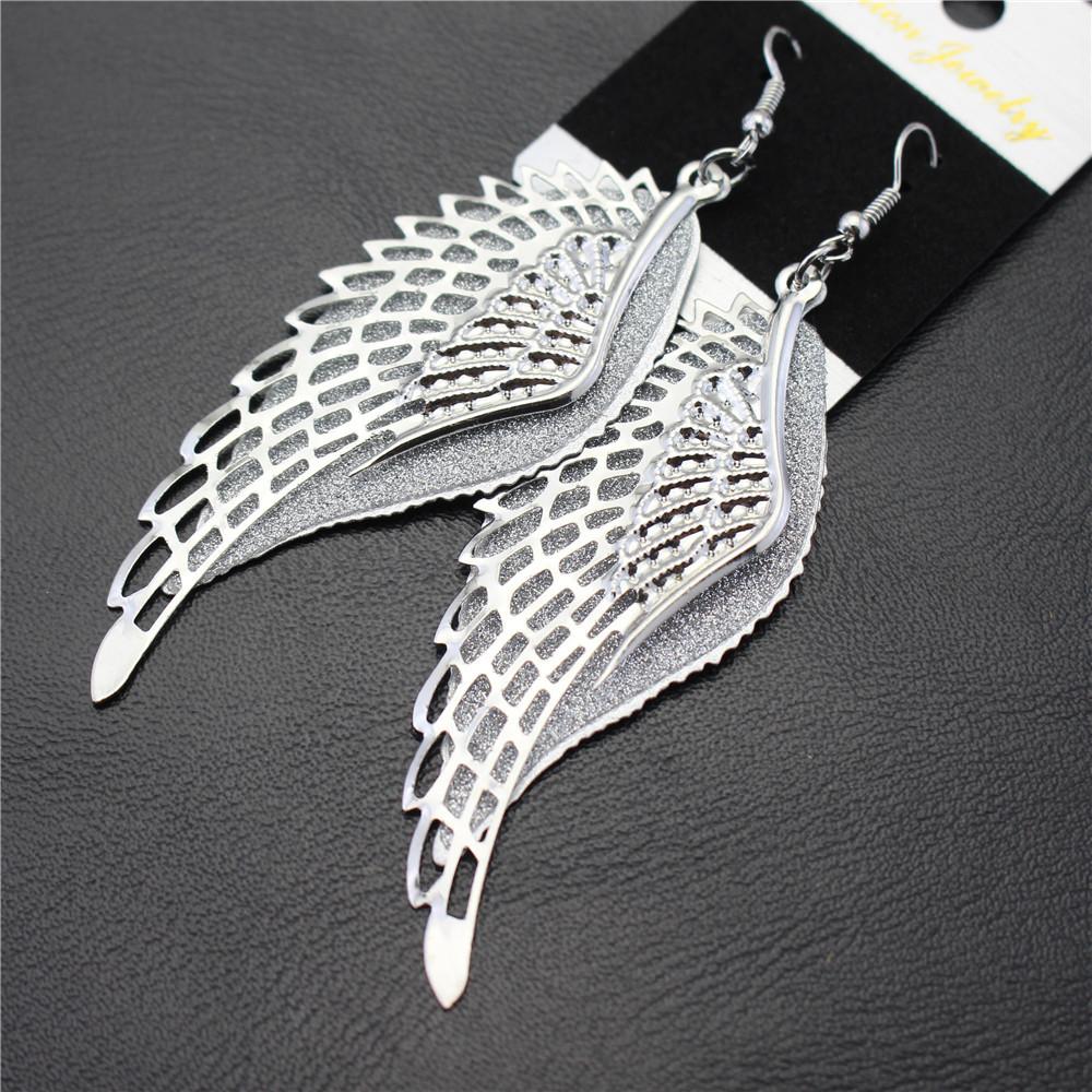 Multi-layer Hollow Angel Wings Earrings Ladies Vintage Frosted Earrings