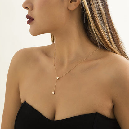 Jewelry Simple Thin Chain Star Pendant Tassel Ring Femininity Peach Heart Long Hand Jewelry