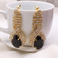 Fashionable atmosphere diamond-studded drop-shaped crystal gemstone earrings earrings accessories
