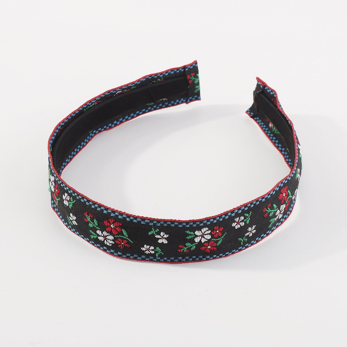 F5297 Retro Xiaoxiang color contrast temperament headband creative simple fashion fabric embroidery floral headband