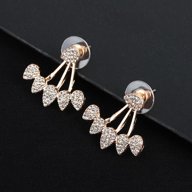 Earrings full of diamond drop earrings front and rear hanging ear hanging personality popular earrings jewelry