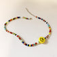 Jewelry female worker threading rice beads smiley face necklace super fairy fashion short necklace clavicle chain