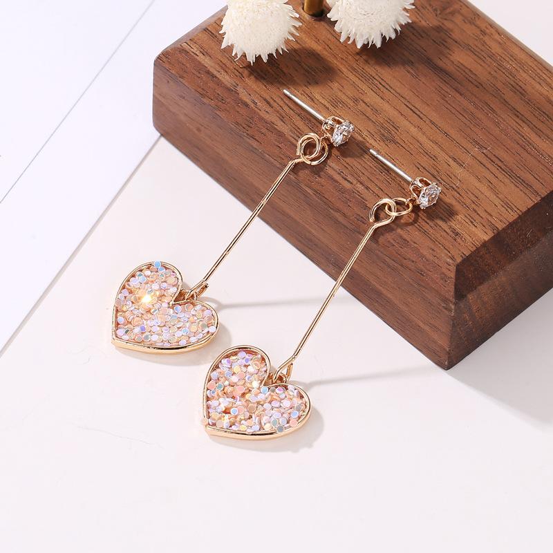 Small Fresh Love Tassel Earrings Sweet Internet Celebrity Colorful Earrings Fashion Versatile Popular Jewelry