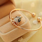 Vintage Jingmei Rose Gold Bracelet Cute Sparkling Diamond Fox Bracelet Jewelry