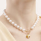 Jewelry ins imitation pearl necklace scallop pendant necklace female hot girl clavicle chain niche design