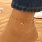 ins anklet female fashion bohemian simple metal dolphin love foot decoration beach foot jewelry
