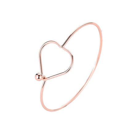 Simple temperament metal small fresh all-match fashion accessories geometric personality peach heart bracelet open bracelet women