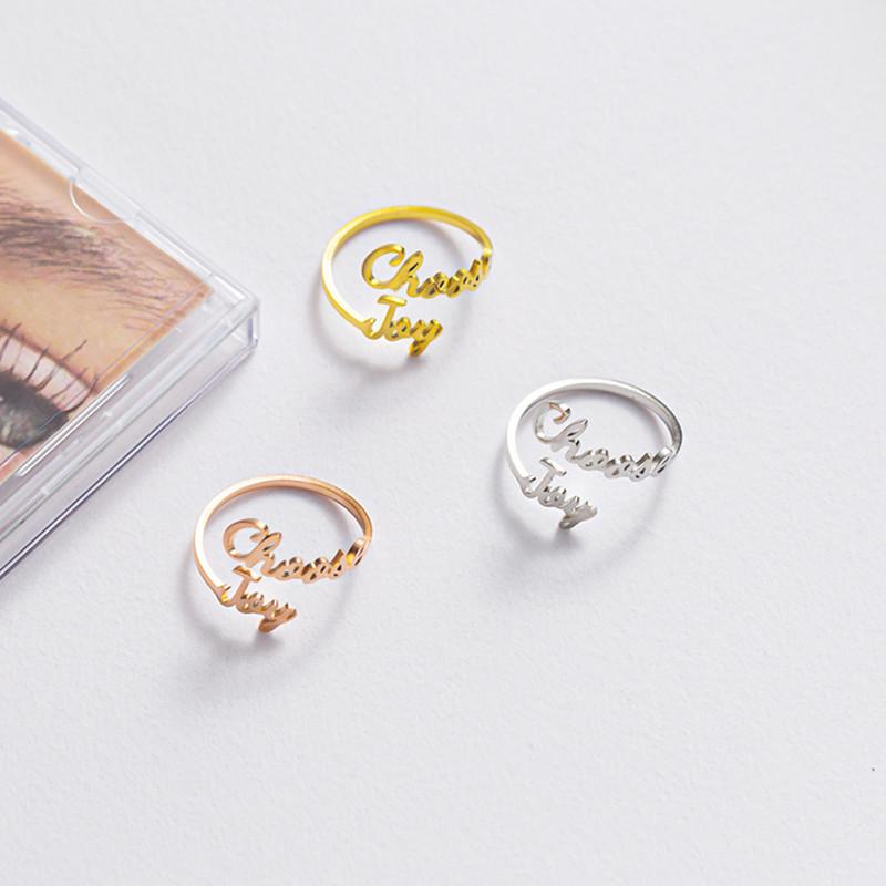 ChooseJoy Letter Ring Titanium Steel 18K Furnace Vacuum Plating Explosive Accessories