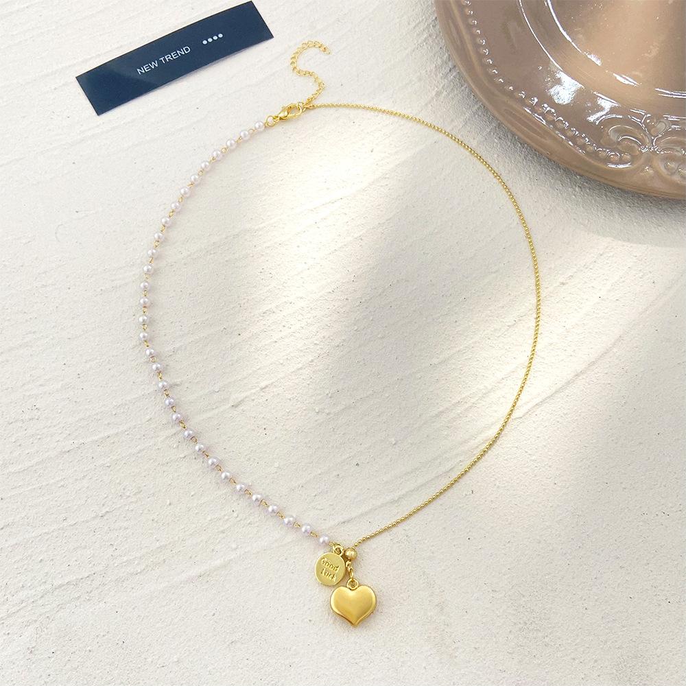 Ins Love Pearl Pull-out Necklace Fashion Light Luxury Niche Design Micro-inlaid Zircon Butterfly Sweater Chain