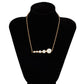 Jewelry simple niche imitation pearl necklace female all-match geometric arrangement beaded pendant necklace