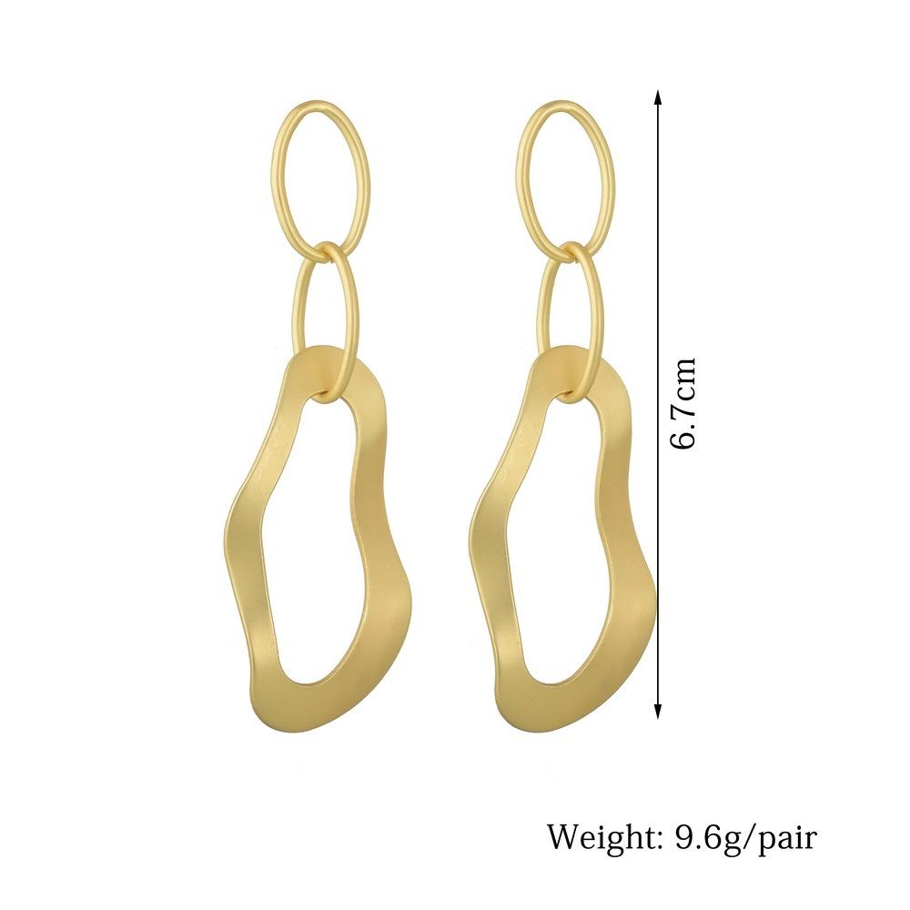 S925 silver needle fashion matte metal trendy earrings irregular geometric personality exaggerated earrings female