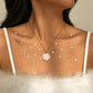 N9483 Metal Necklace Simple Light Luxury Temperament Love Clavicle Necklace Full of Diamonds Niche Internet Celebrity Necklace