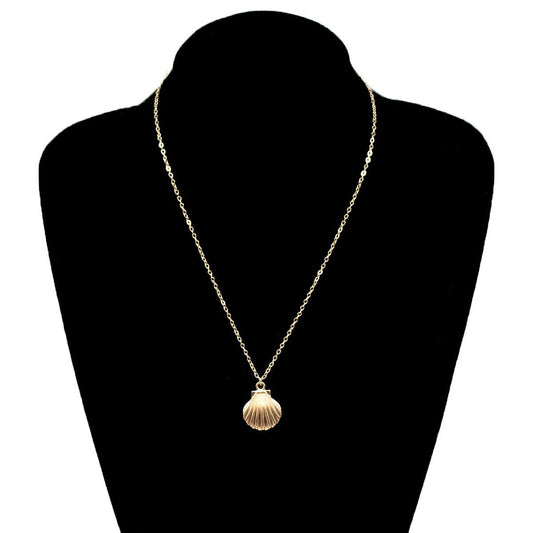 Jewelry Shanghai Style Geometric Scallop Necklace Female Simple Creative Shell Necklace Clavicle Chain