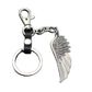 High-quality brushed retro alloy angel wings pendant leather key chain clothing accessories car key ring