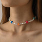 Trendy creative handmade pearl cute colorful feet short collarbone chain bohemian beautiful necklace