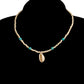 Jewelry White Rice Beads Turquoise Shell Necklace Ladies Fashion Temperament Short Necklace Clavicle Chain