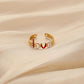 French simple temperament exquisite super fairy stainless steel dripping oil opening letter love adjustable ring