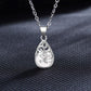 Fashion Jewelry Necklace Female Cat Eye Imitation Moonstone Pendant Hollow Geometric Water Drop Jewelry