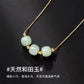Thin section Sansheng Sanshi Hetian jade necklace female ins minority design high-end light luxury pendant clavicle chain