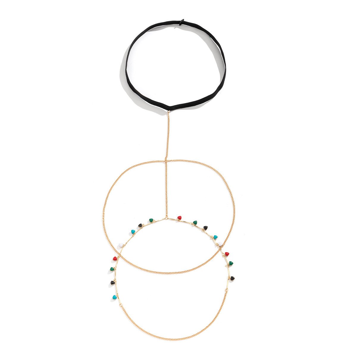 Jewelry Sexy Beach Round Tassel Body Chain Female Night Color Double Layer Chain Thigh Chain