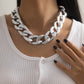 Jewelry Exaggerated Punk Geometric Single Layer Men's and Women's Necklace Fashion Trend Mixed Color Thick Chain Necklace