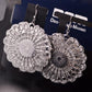 Exaggerated Retro Hollow Flower Court Versatile Actress Frosted Earrings Dunhuang