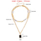 Jewelry fashion double-layer special-shaped pearl bamboo chain black zircon pendant necklace female punk