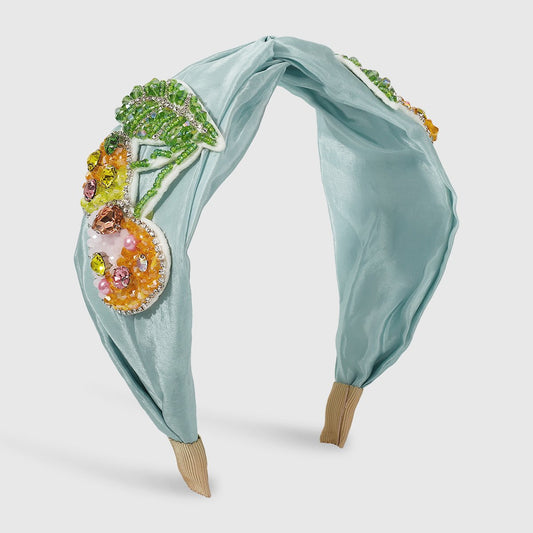 F4656 Temperament is sweet, small and fresh, candy-colored hair hoop fabric wide-brimmed imitation crystal rhinestone cherry head hoop