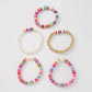 B1398 Bohemia Ethnic Soft Pottery Bracelet Retro Simple Fashion Pearl Jewelry 5-Piece Set for Women