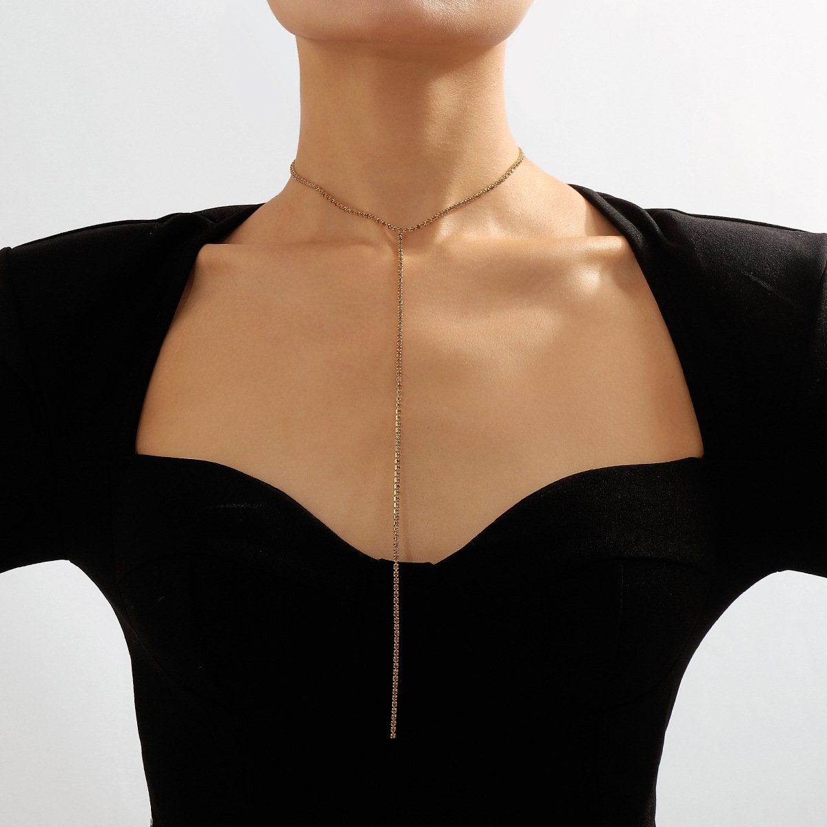 1976 Sexy single-layer colorful claw chain necklace personality also night hip-hop sweet cool geometric necklace