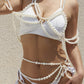 Sexy Vacation Faux Pearl Bra Dressing Chain Night Bikini Chain Body Chain Women