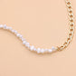 Jewelry Fashion OT Buckle Necklace Short Pearl Necklace Female Personality Plating Chain Chain Thick Chain Necklace