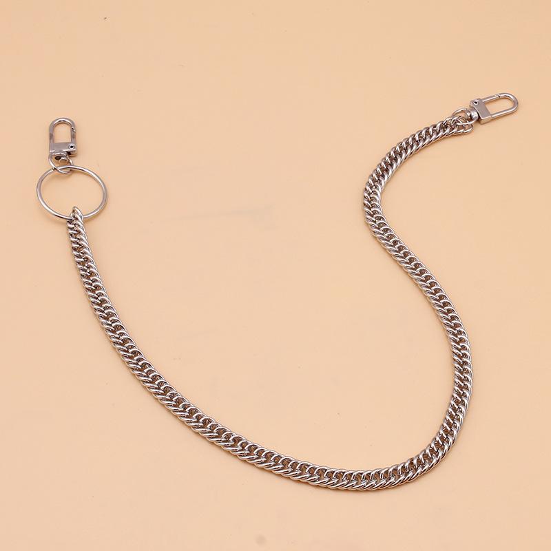 Pants chain ring accessories ins single-layer metal hip-hop retro jeans hanging chain hip-hop men and women accessories trendy
