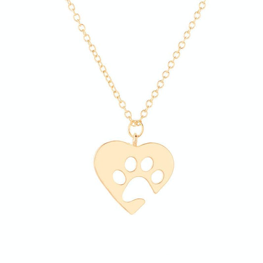 Creative Personality Jewelry Pet Paw Dog Claw Peach Heart Pet Lovers Clavicle Chain