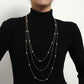 Jewelry Elegant Imitation Pearl Layer Necklace Geometric Trend Street Style Necklace