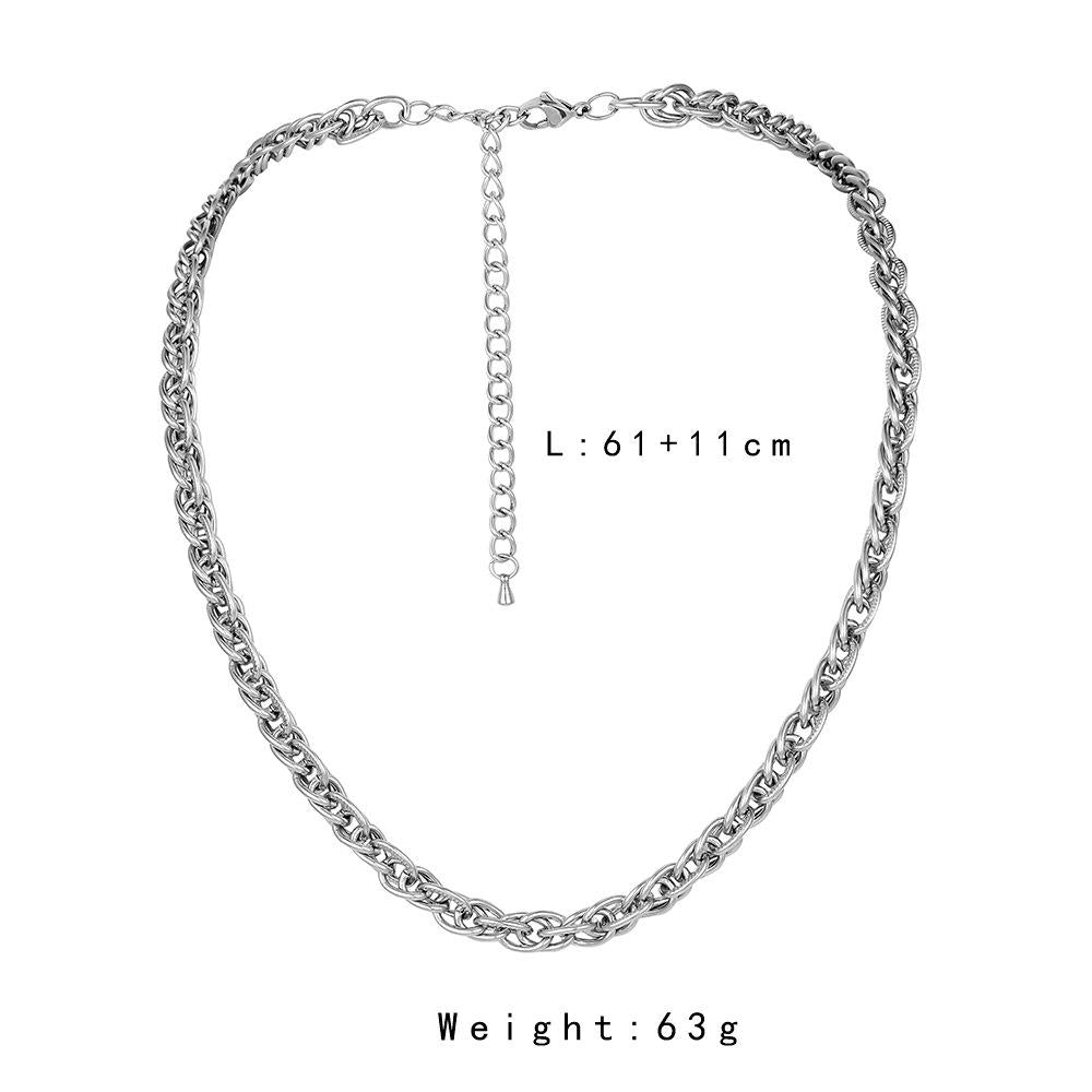 Hip-hop trend men's necklace personality simple fashion jewelry punk simple twist single chain