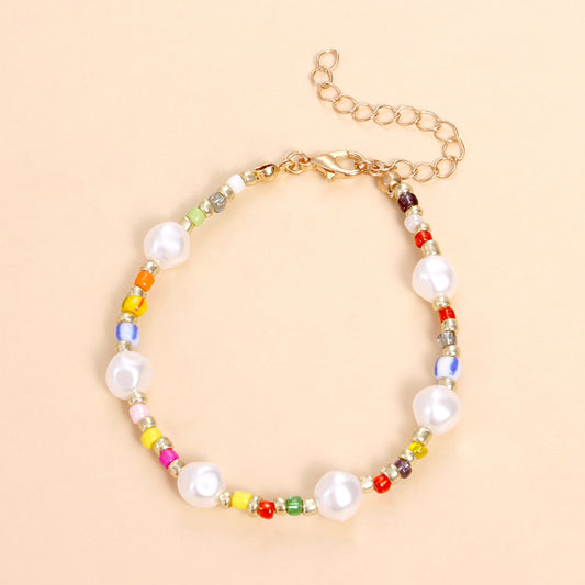 Jewelry ladies hand-threaded color rice bead bracelet popular temperament personalized jewelry