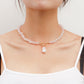 Jewelry Irregular Natural Pink Gravel Shaped Big Pearl Necklace Female Handwoven Choker