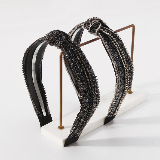 F3732 Jewelry Fashion Ethnic Elegant Diamond Headband Temperament Simple Light Luxury Knotted Headband