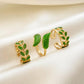 Ins simple leaf ring female Mori super fairy drop oil green leaf geometric opening index finger ring personality ring