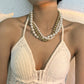 N8419 fashion simple multi-layer pearl necklace women's stacked elegant temperament retro exaggerated clavicle chain