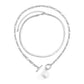Fashion Hip Hop OT Buckle Flat Snake Bone Necklace Jewelry Baroque Shaped Imitation Pearl Necklace Female