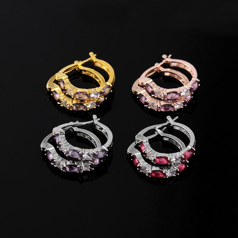 Earrings Fashion Simple Gemstone Earrings Personality Sweet Zircon Earrings Jewelry