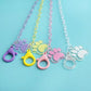 Children's mask chain glasses chain cartoon bear claw color transparent acrylic mask chain anti-lost lanyard 48cm